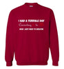 I Had a Terrible Day Sweatshirt